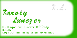 karoly lunczer business card